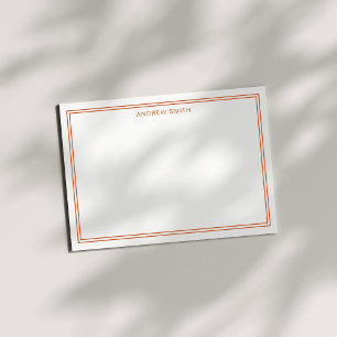 Minimalist Elegant Two Border Burnt Orange Card