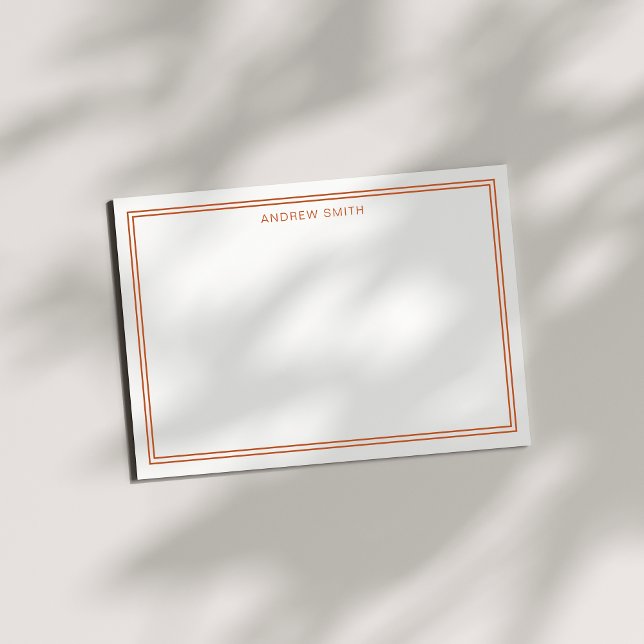 Minimalist Elegant Two Border Burnt Orange Card (Creator Uploaded)