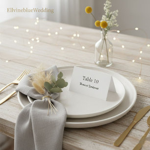 Minimalist Elegant Typography, Custom Guest Name Place Card