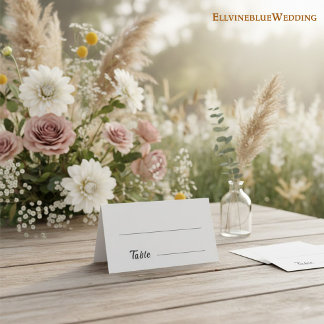 Minimalist Elegant Typography | Fill-In Wedding  Place Card