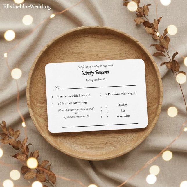 Minimalist Elegant Typography & Meal Choice RSVP (Creator Uploaded)