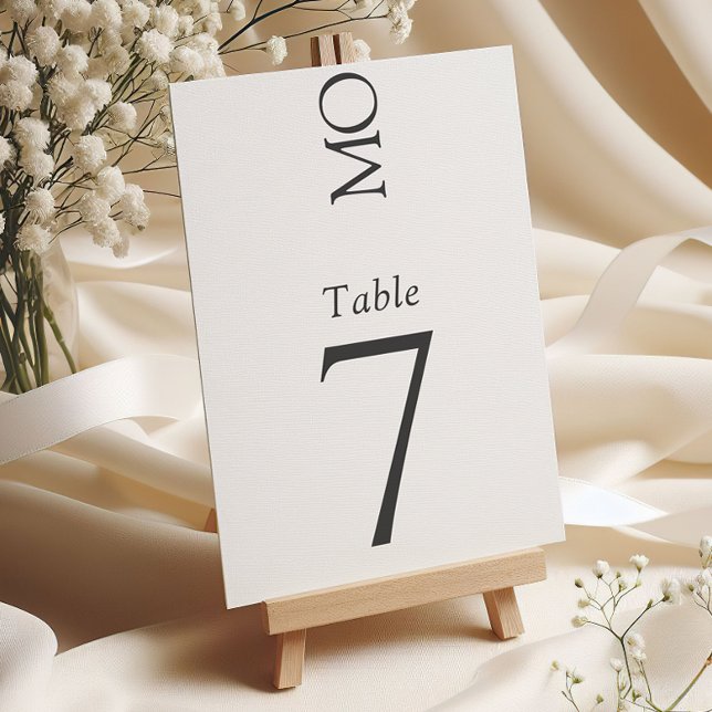 Minimalist Elegant Typography Monogram Wedding Table Number (Creator Uploaded)