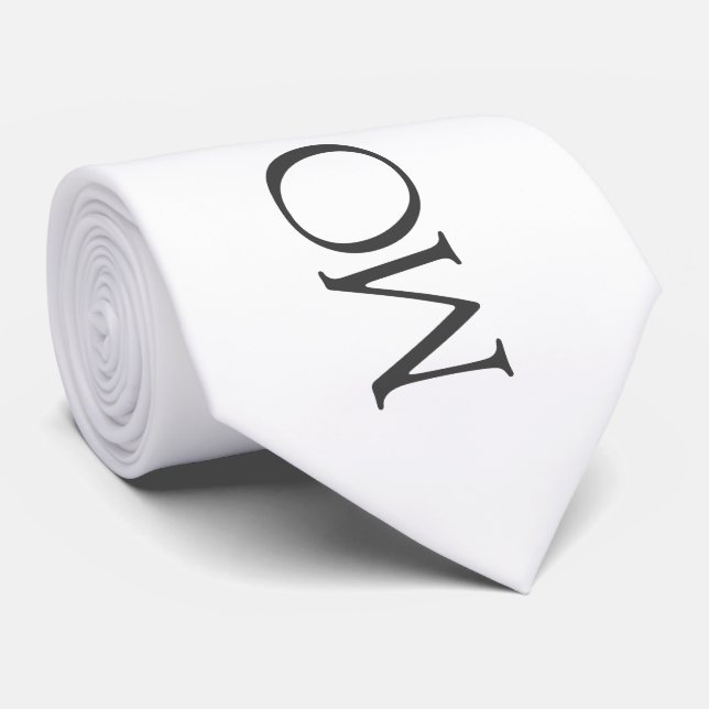 Minimalist Elegant Typography Monogram Wedding Tie (Rolled)