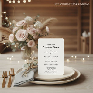 Minimalist Elegant Typography Rehearsal Dinner Invitation