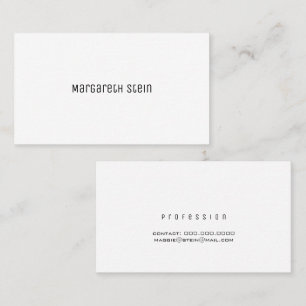minimalist elegant unica one font style white business card