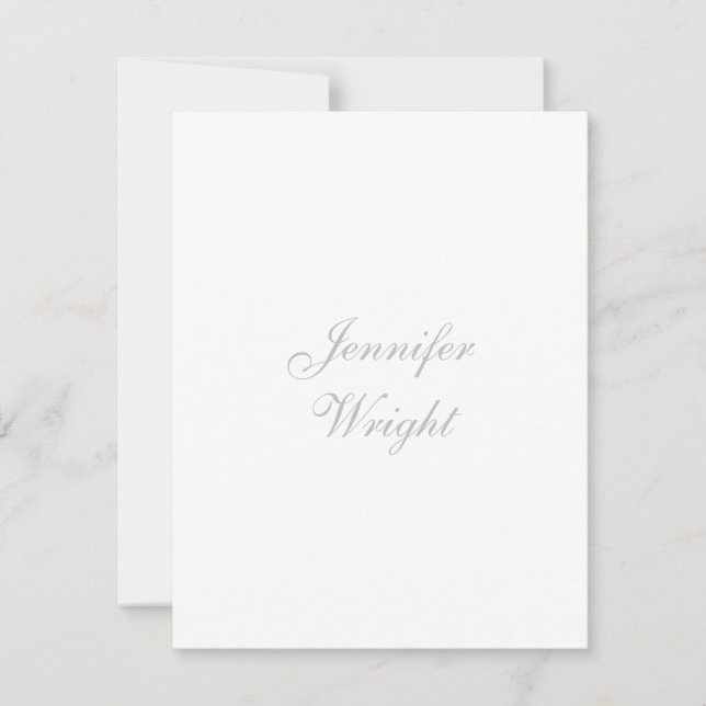 Minimalist elegant unique modern plain grey white card (Front)