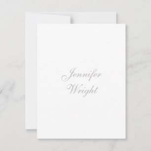 Minimalist elegant unique modern plain grey white card