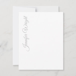 Minimalist elegant unique modern plain grey white card