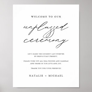 Minimalist Elegant Unplugged Wedding Ceremony Sign