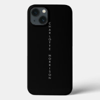 Minimalist elegant vertical name monogram black