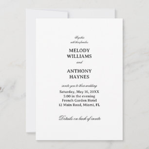 Minimalist Elegant Wedding Design Invitation