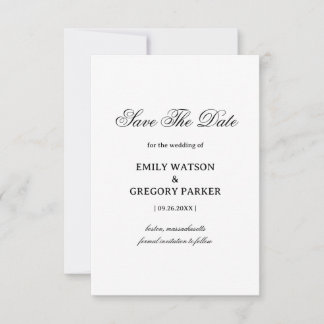 Minimalist Elegant Wedding Design Save The Date