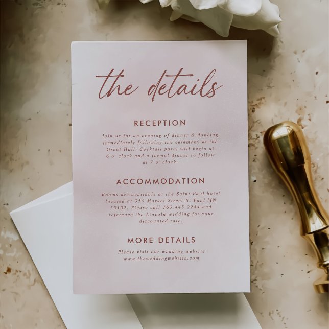 Minimalist Elegant Wedding Details Enclosure Card (Creator Uploaded)