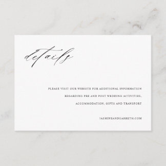 Minimalist Elegant Wedding Enclosure Details Card