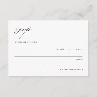 Minimalist Elegant Wedding Enclosure RSVP Card