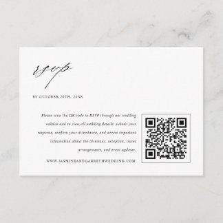 Minimalist Elegant Wedding Enclosure RSVP Card