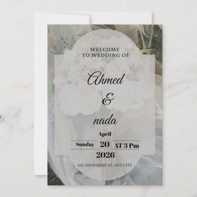 Minimalist Elegant Wedding Invitation | Modern Cal (Front)
