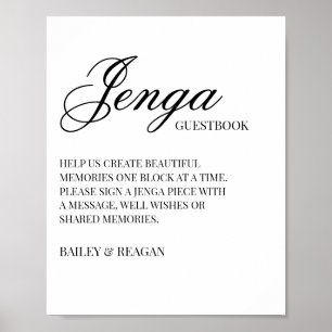 Minimalist Elegant Wedding Jenga Guestbook Sign