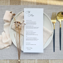 Minimalist Elegant Wedding Menu
