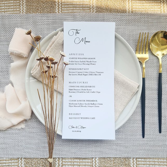 Minimalist Elegant Wedding Menu (Creator Uploaded)