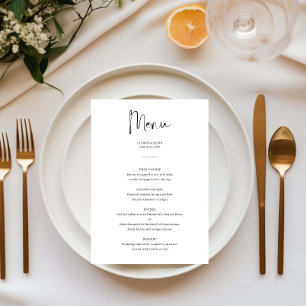 Minimalist Elegant Wedding menu card