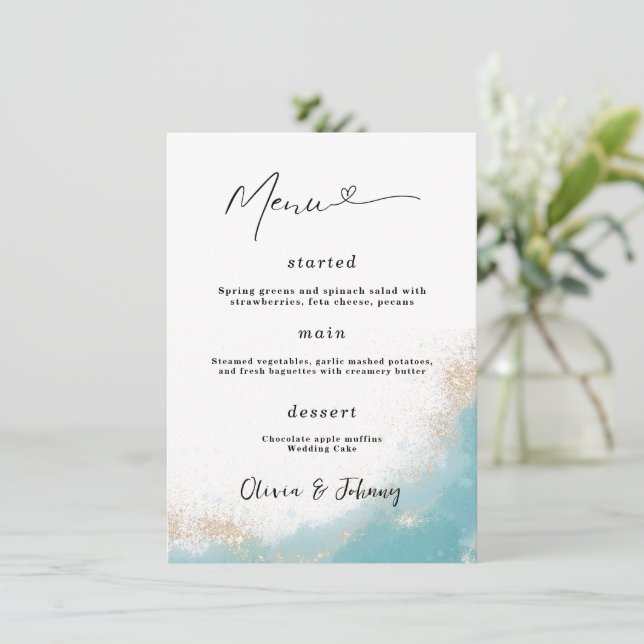 Minimalist Elegant Wedding Menu Poster Wedding  (Standing Front)