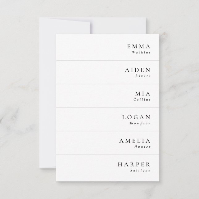 Minimalist Elegant Wedding Name Place Cards (Front)