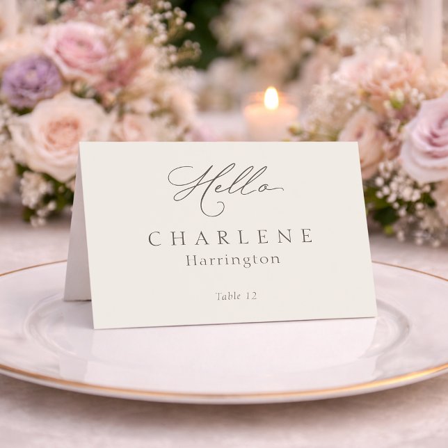 Minimalist Elegant Wedding Place Card  (Creator Uploaded)