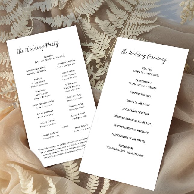 Minimalist Elegant Wedding Program (Creator Uploaded)