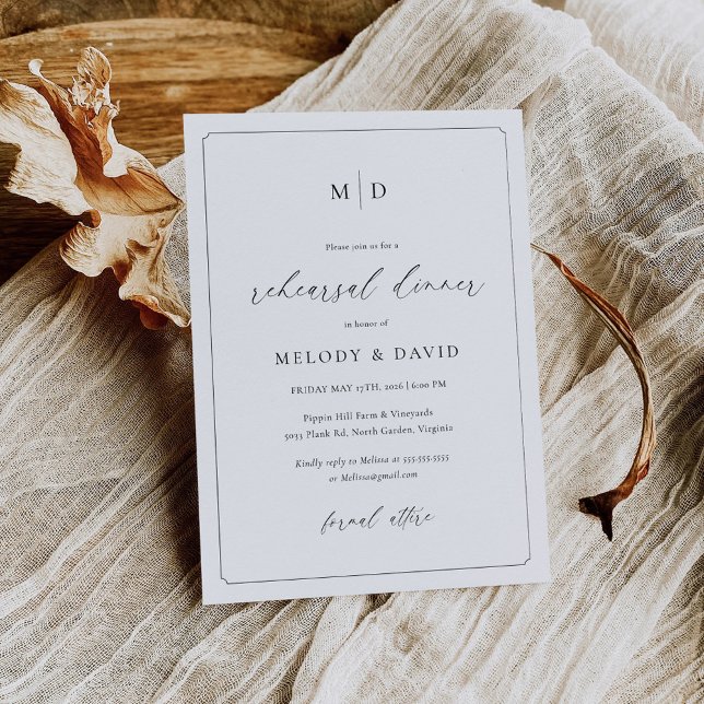 Minimalist Elegant Wedding Rehearsal Dinner Invitation (Creator Uploaded)