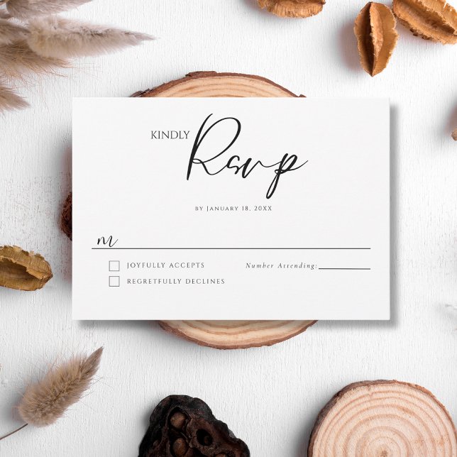 Minimalist Elegant Wedding RSVP Card (Creator Uploaded)