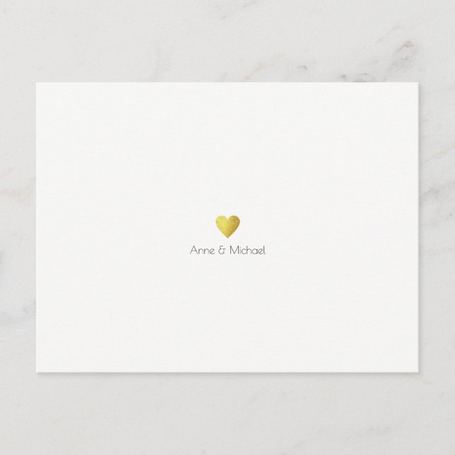minimalist elegant wedding save-the-date white announcement postcard (Front)