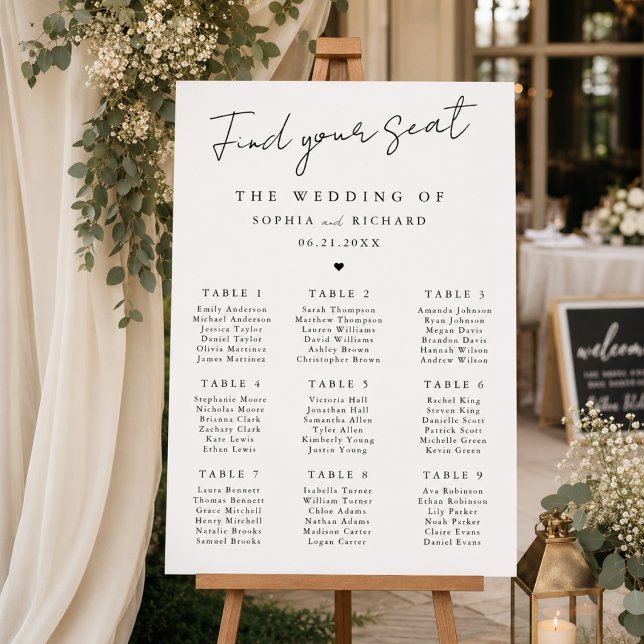 Minimalist Elegant Wedding Seating Chart (Creator Uploaded)