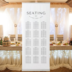 Minimalist Elegant Wedding Seating Chart Retractable Banner