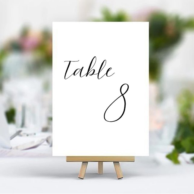 Minimalist Elegant Wedding Table Number Card (Creator Uploaded)
