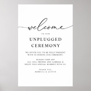 Minimalist Elegant Wedding Unplugged Ceremony Poster