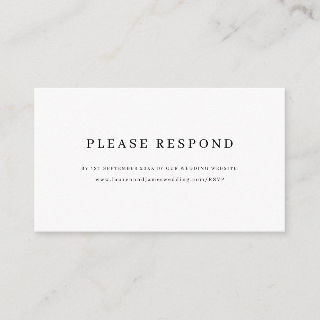Minimalist Elegant Wedding Website RSVP Enclosure Card (Front)