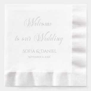 Minimalist  Elegant Welcome to Our Wedding Foil Napkins