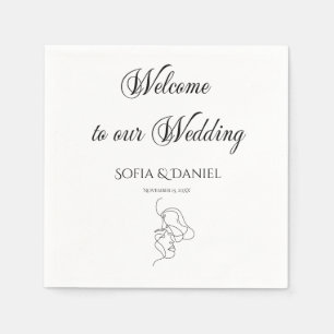Minimalist  Elegant Welcome to Our Wedding Napkin