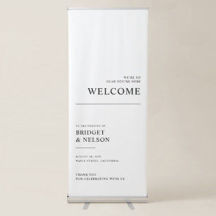 Minimalist Elegant Welcome Wedding Retractable Banner