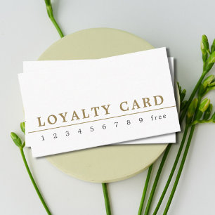 Minimalist Elegant White Black Golden Line Beauty Loyalty Card