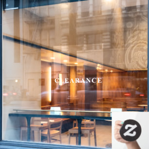 Minimalist Elegant White CLEARANCE Storefront Wind Window Cling