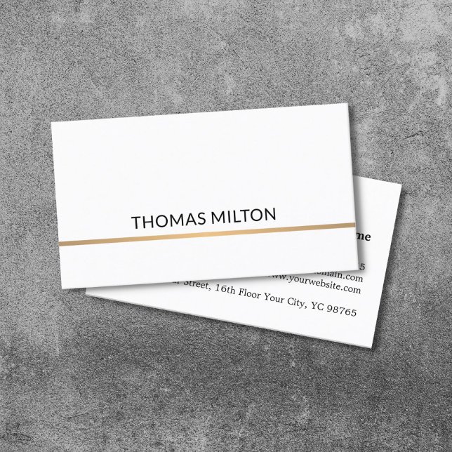 Minimalist Elegant White Copper Line Attorney  Business Card (Creator Uploaded)