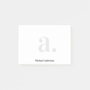 Minimalist Elegant White Monogram Modern Post-it Notes