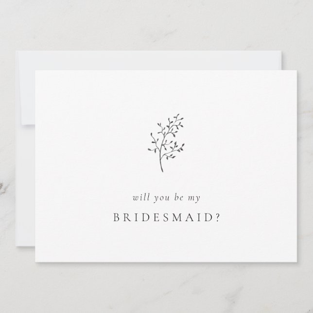 Minimalist Elegant Will You Be My Bridesmaid  (Front)
