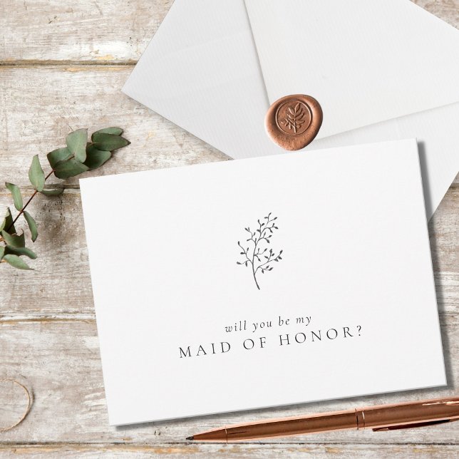 Minimalist Elegant Will You Be My Maid of Honour (Creator Uploaded)