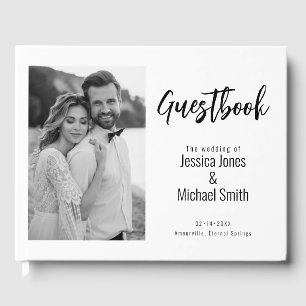 💍 Minimalist Elegant with photo and message  Guest Book