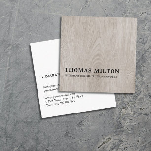 Minimalist Elegant Wooden Interior Design Square Business Card
