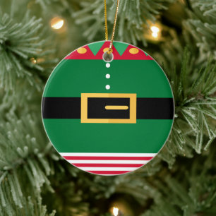 Minimalist Elf Christmas Ceramic Tree Decoration