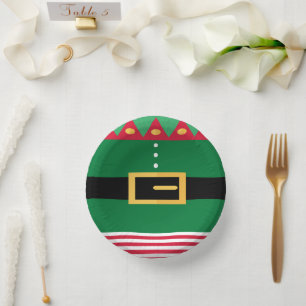 Minimalist Elf Christmas Paper Plate